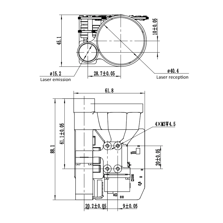 10km Resolution With Integrated Laser Rangefinder Module